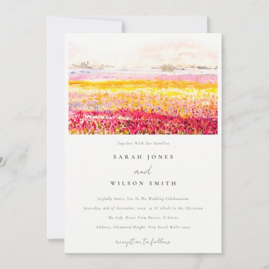 Invitation Rustic Spring Campagne Floral Paysage Mariage (Devant)