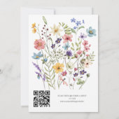 Invitation Rustic Spring Elegant Fleur sauvage QR Code Mariag (Dos)