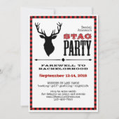 Invitation Rustic Stag Bachelor Party sur blanc (Devant)