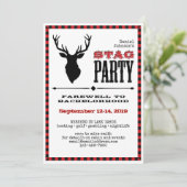 Invitation Rustic Stag Bachelor Party sur blanc (Debout devant)