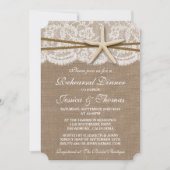 Invitation Rustic Starfish Beach - Dîner de répétition de mar (Devant)