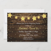 Invitation Rustic Stars String Lights Country Fête des mariée (Devant)