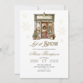 Invitation Rustic Storefront Let It Snow Boy Baby Shower (Devant)