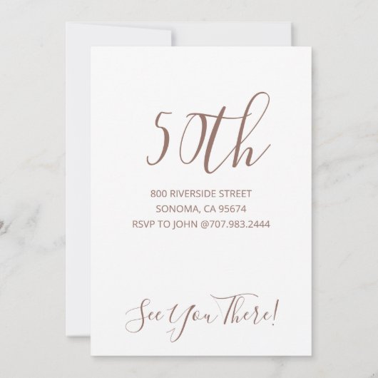 Invitation Rustic String éclaire Floral 50e anniversaire (Dos)