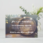 Invitation Rustic String éclaire la Fête des mariées respirat (Debout devant)