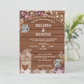 Invitation Rustic String éclaire le Mariage de la bimbo (Debout devant)