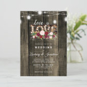 Invitation Rustic String Lights Amour est Amour Gay Mariage (Debout devant)