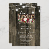 Invitation Rustic String Lights Amour est Amour Gay Mariage (Devant / Derrière)