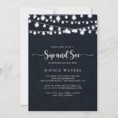 Invitation Rustic String Lights Calligraphy Signez et consult (Devant)