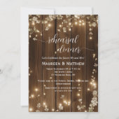 Invitation Rustic String Lights 'Dîner de répétition' Mariage (Devant)
