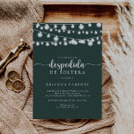 Invitation Rustic String Lights Green Spanish Fête des mariée<br><div class="desc">Cette corde rustique illumine verte nuptiale espagnole invitation est parfait pour un wedding shower simple. Le design comprend de belles lampes à cordes peintes à la main dans un arrière - plan vert.</div>
