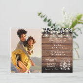 Invitation Rustic String Lights Jars Verdure Mariage photo (Debout devant)