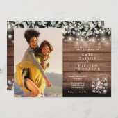Invitation Rustic String Lights Jars Verdure Mariage photo (Devant / Derrière)