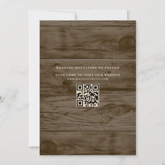 Invitation Rustic String Lights Photo Enregistrer la date (Dos)