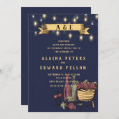 Invitation Rustic String Lights Vineyard Vineyard Mariage (Devant / Derrière)