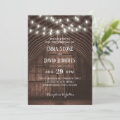 Invitation Rustic String Lights Vintage Barne Mariage (Debout devant)