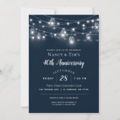 Invitation Rustic String Lumières Anniversaire Fête Invitatio (Devant)