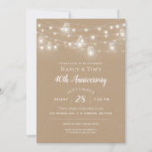 Invitation Rustic String Lumières Anniversaire Fête Invitatio (Devant)