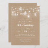 Invitation Rustic String Lumières Anniversaire Fête Invitatio (Devant / Derrière)