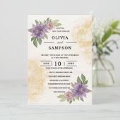 Invitation Rustic Summer aesthetic Wildflower Wedding (Debout devant)
