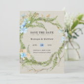 Invitation Rustic Summer Fern Wreath Wedding Enregistrer La D (Debout devant)