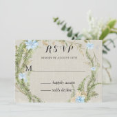 Invitation Rustic Summer Fern Wreath Wedding Rsvp (Debout devant)