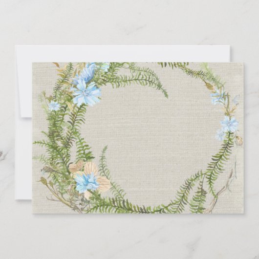 Invitation Rustic Summer Fern Wreath Wedding Rsvp (Dos)