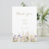 Invitation Rustic Summer Meadow Wildflower Wedding Thank You (Debout devant)