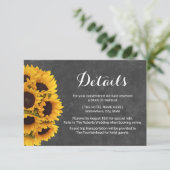 Invitation Rustic Sunflower - Détails du Mariage (Debout devant)