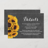 Invitation Rustic Sunflower - Détails du Mariage (Devant / Derrière)
