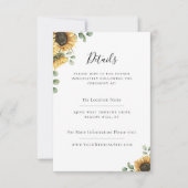 Invitation Rustic Sunflower Eucalyptus Détails Mariage (Devant)