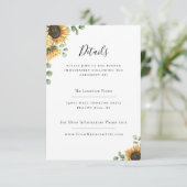Invitation Rustic Sunflower Eucalyptus Détails Mariage (Debout devant)