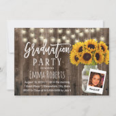 Invitation Rustic Sunflower Mason Jar Photo Graduation (Devant)