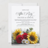 Invitation Rustic Sunflowers and Roses Wedding After Party (Devant)