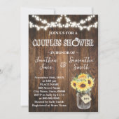 Invitation Rustic Sunflowers Couples Wedding Shower  (Devant)