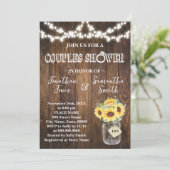 Invitation Rustic Sunflowers Couples Wedding Shower  (Debout devant)