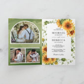 Invitation Rustic Sunflowers Photo Arch QR Code Wedding (Intérieur)