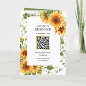 Invitation Rustic Sunflowers Photo Arch QR Code Wedding (Dos)