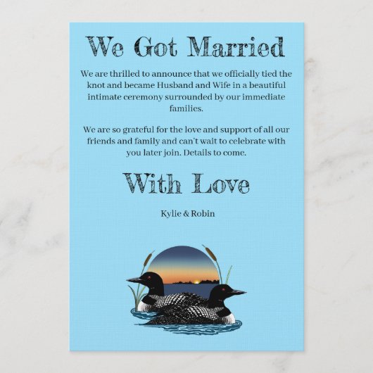 Invitation Rustic Sunset Vintage Loons Lake  (Devant)