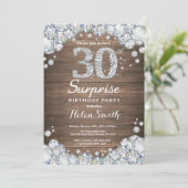 Invitation Rustic Surprise 30e anniversaire Silver Diamond (Debout devant)