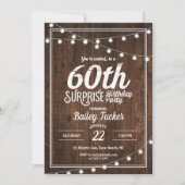 Invitation Rustic Surprise 60e anniversaire (Devant)