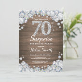 Invitation Rustic Surprise 70e anniversaire Silver Diamond (Debout devant)