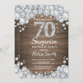 Invitation Rustic Surprise 70e anniversaire Silver Diamond (Devant / Derrière)