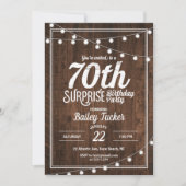 Invitation Rustic Surprise 70e fête d'anniversaire (Devant)
