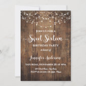Invitation Rustic Sweet 16 Birthday Party (Devant)