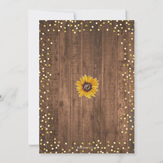 Invitation Rustic Sweet 16 Sunflower (Dos)