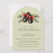 Invitation Rustic Sweet Décembre Baby shower fille de Noël (Devant)