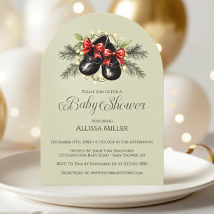 Invitation Rustic Sweet Décembre Baby shower fille de Noël