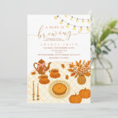 Invitation Rustic Tea Party L'amour brasse le Baby shower (Debout devant)