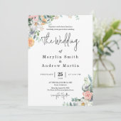 Invitation Rustic Terracotta and Orange Autumn Floral wedding (Debout devant)